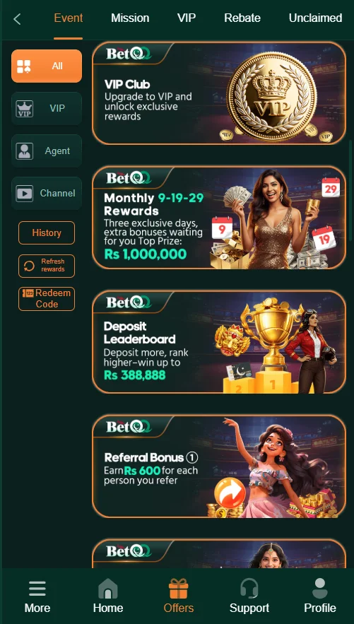 BetQQ Game Offers